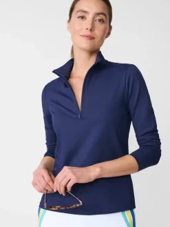 J.McLaughlin Ace 1/4 Zip Top Navy Discount