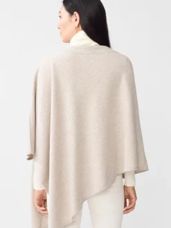 J.McLaughlin Aerinn Wool u0026 Cashmere Poncho Camel/Ivory Online