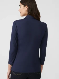 J.McLaughlin Aida 3/4 Sleeve Top WinterNavy Fashion