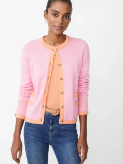 J.McLaughlin Ainsley Cashmere Cardigan Pink/Orange Clearance