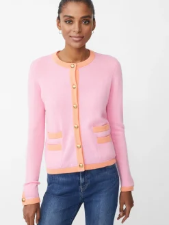 J.McLaughlin Ainsley Cashmere Cardigan Pink/Orange Clearance