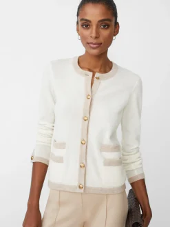J.McLaughlin Ainsley Cashmere Cardigan OffWhite/Oatmeal Discount