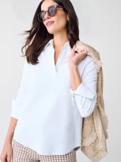 J.McLaughlin Alfie Tunic in Riptide Jacquard White Online