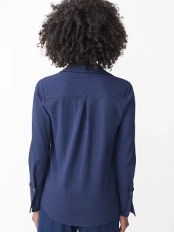 J.McLaughlin Alfie Tunic in Riptide Jacquard Navy Discount