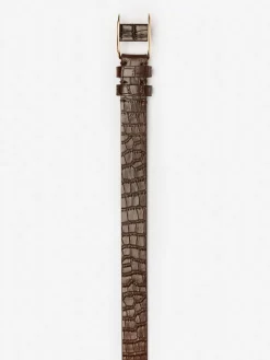J.McLaughlin Allegra Leather Belt in Croc Chocolate Online