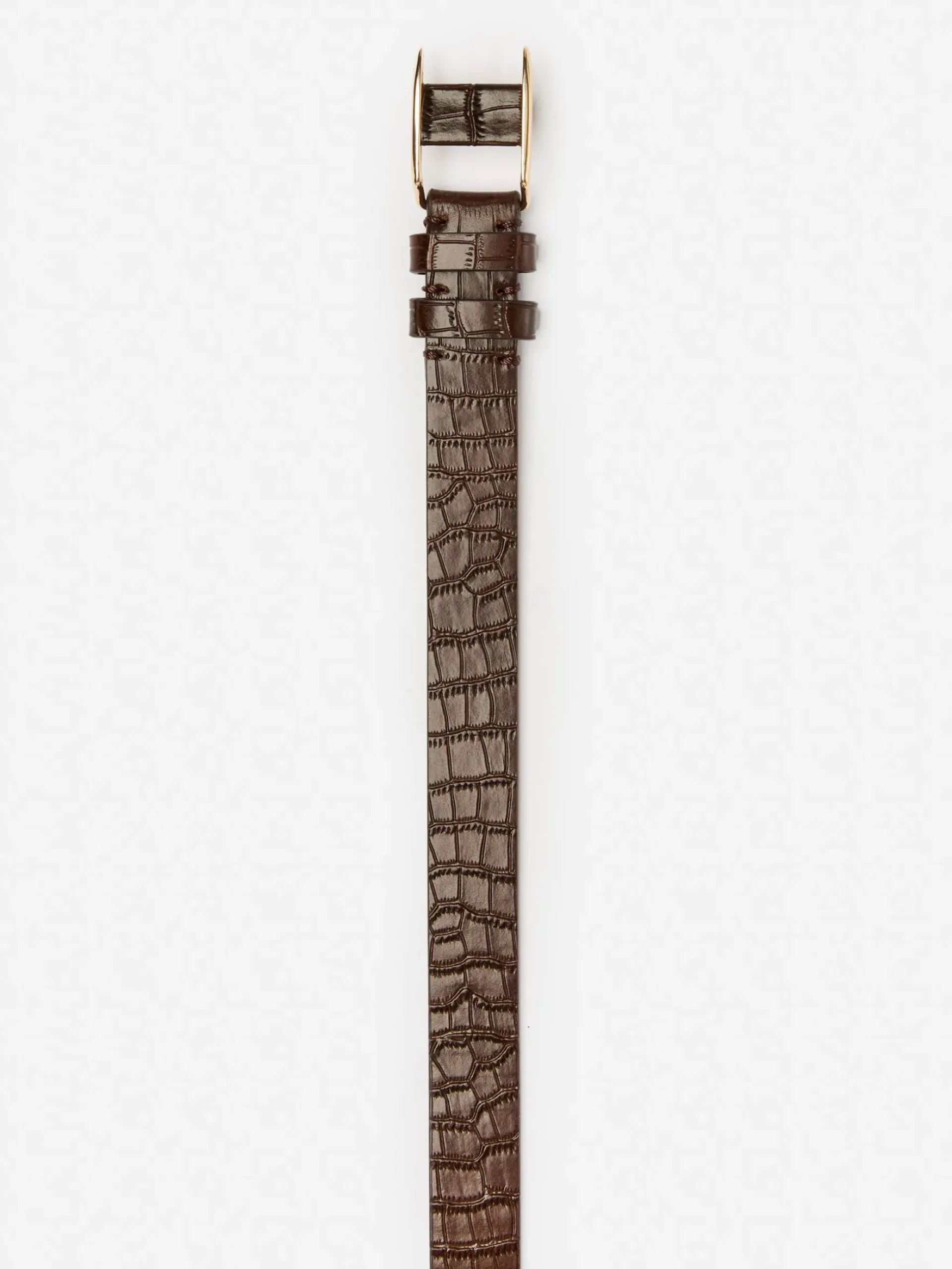 J.McLaughlin Allegra Leather Belt in Croc Chocolate Online