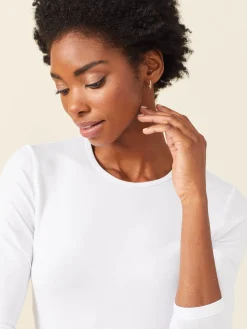 J.McLaughlin Allie Long Sleeve Tee White Outlet