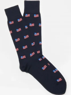 J.McLaughlin American Flag Socks Navy Best