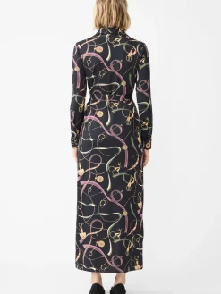 J.McLaughlin Amory Maxi Dress in Neo Sinclair Heraldic Black/Purple Fashion