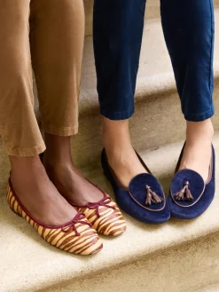 J.McLaughlin Anastasia Calf Hair Flats in Zebra Beechwood/Multi Best