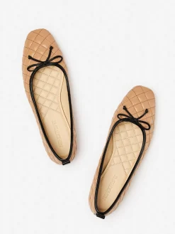 J.McLaughlin Anastasia Quilted Leather Flats Beige Fashion