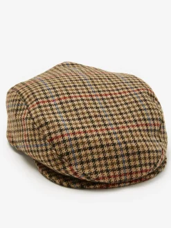 J.McLaughlin Andrew Driving Hat in Plaid Camel/Black Hot