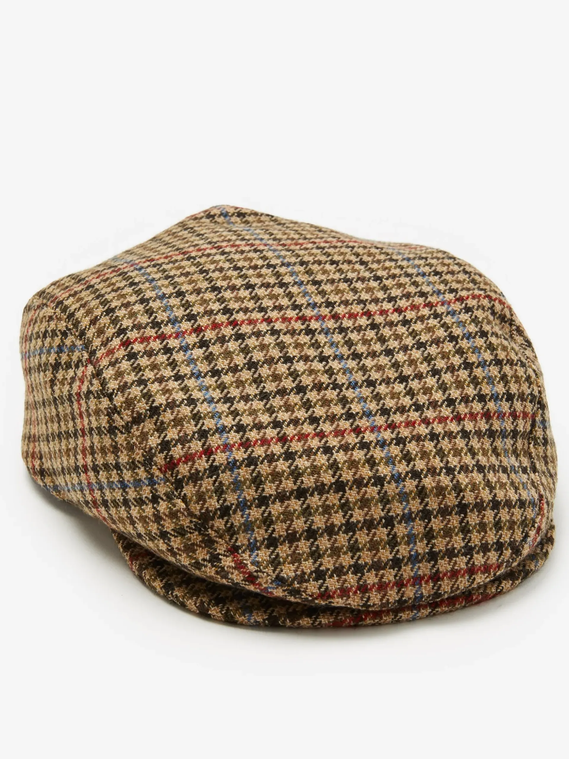 J.McLaughlin Andrew Driving Hat in Plaid Camel/Black Hot