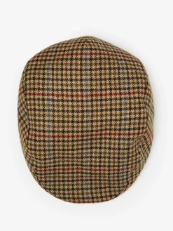 J.McLaughlin Andrew Driving Hat in Plaid Camel/Black Hot