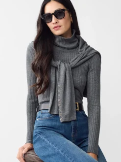 J.McLaughlin Arlette Turtleneck HeatherGray Discount