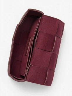 J.McLaughlin Bahia Woven Leather Belt Bag Burgundy Discount