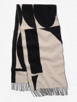 J.McLaughlin Barrow Scarf Black/OffWhite Discount