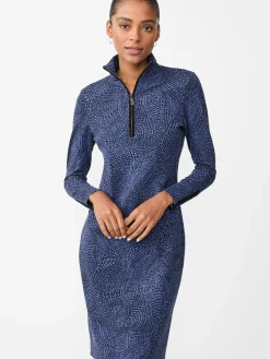 J.McLaughlin Bedford Dress in Ink Dot Navy/DarkBlue Sale