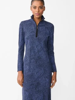 J.McLaughlin Bedford Dress in Ink Dot Navy/DarkBlue Sale