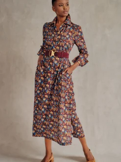 J.McLaughlin Belle Dress in Tiffany Bloom Burgundy/Blue Best
