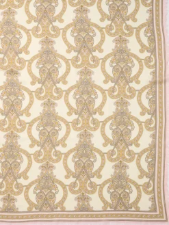 J.McLaughlin Bellini Scarf in Gilded Paisley Border Cream/Sand Sale