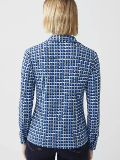 J.McLaughlin Betty Shirt in Marseilles Geo DarkBlue/Black Best