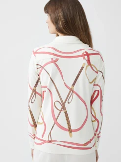 J.McLaughlin Betty Shirt in Neo Palomino Cream/Coral/Gold Clearance