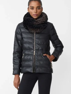 J.McLaughlin Bormio Faux Fur Neckwarmer Black/DarkBrown Outlet