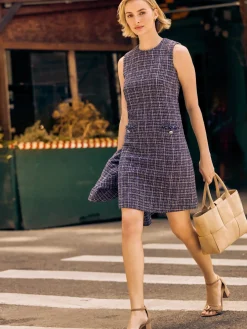 J.McLaughlin Bridget Tweed Dress Black/Multi Online