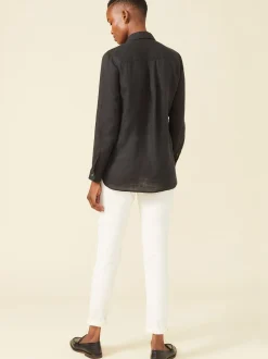 J.McLaughlin Britt Linen Shirt Black Fashion