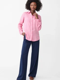 J.McLaughlin Britt Linen Shirt PersianPink Hot
