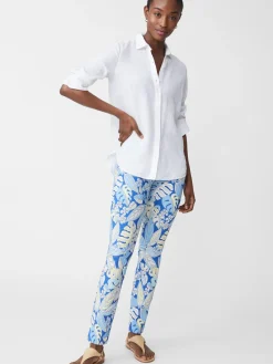 J.McLaughlin Britt Linen Shirt White Outlet