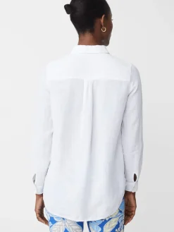 J.McLaughlin Britt Linen Shirt White Outlet