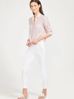 J.McLaughlin Britt Linen Shirt LightPink Outlet
