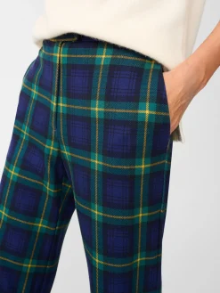 J.McLaughlin Brock Pants in Regimental Plaid Navy/Green/Gold Outlet