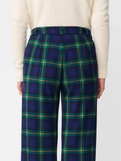 J.McLaughlin Brock Pants in Regimental Plaid Navy/Green/Gold Outlet