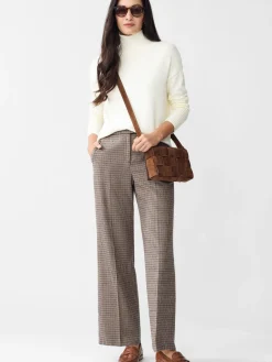 J.McLaughlin Broderick Pants in Houndstooth LightTan/Brown/Denim Best