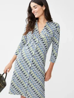 J.McLaughlin Brynn Dress in Nine Iron Olive/Navy Fashion