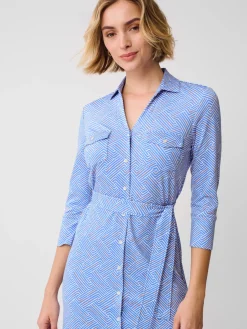 J.McLaughlin Brynn Dress in Volley White/Blue/Orange New
