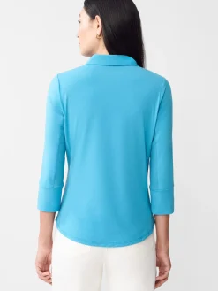 J.McLaughlin Brynn Lyford Jersey Shirt MayaBlue Sale