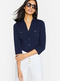 J.McLaughlin Brynn Lyford Jersey Shirt WinterNavy Hot