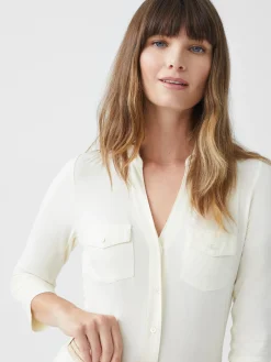 J.McLaughlin Brynn Lyford Jersey Shirt OffWhite Clearance