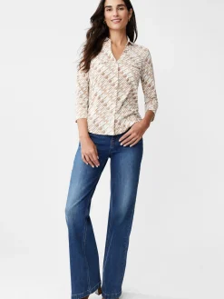 J.McLaughlin Brynn Lyford Jersey Shirt in Nine Iron OffWhite/Tan Hot