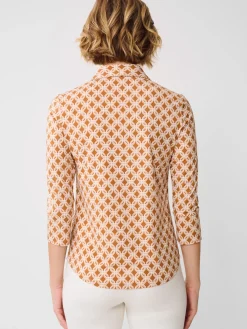 J.McLaughlin Brynn Lyford Jersey Shirt in Splendor Link Brown/Tan Best