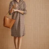 J.McLaughlin Cagney Dress in Micro City Windows Brown/OffWhite New