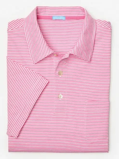 J.McLaughlin Callahan Cotton Polo in Stripe RichDesire/White Discount