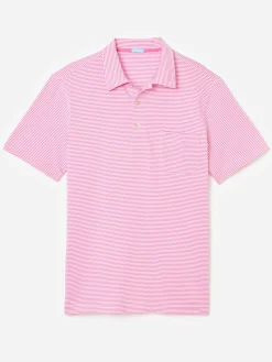 J.McLaughlin Callahan Cotton Polo in Stripe RichDesire/White Discount
