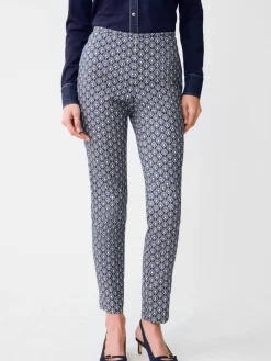 J.McLaughlin Calliope Pants in Folk Blooms Navy/OffWhite Sale
