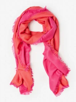 J.McLaughlin Carey Cashmere Scarf Orange/HotPink Online