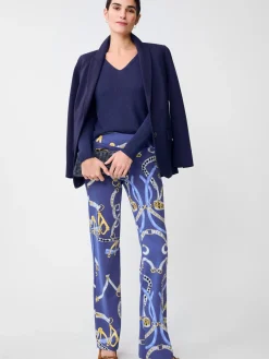 J.McLaughlin Carmel Pants in Chevalier Navy/LightBlue Fashion